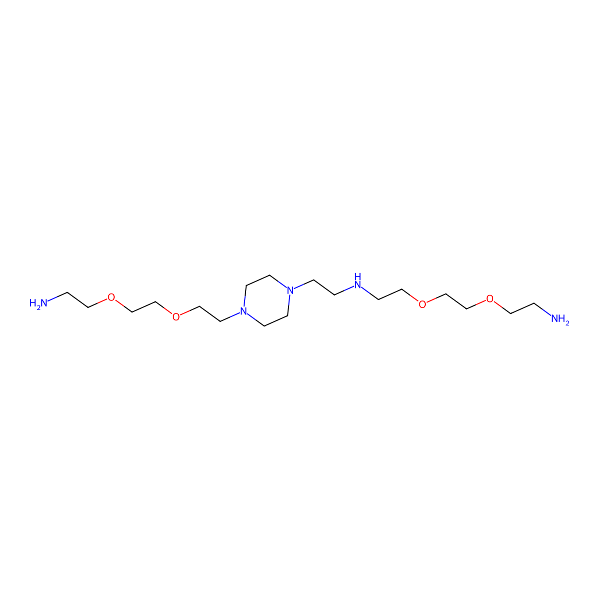 {2-[2-(2-Aminoethoxy)ethoxy]ethyl}[2-(4-{2-[2-(2-aminoethoxy)ethoxy]ethyl}piperazin-1-yl)ethyl]amine molecular structure, CAS 2639634-66-3