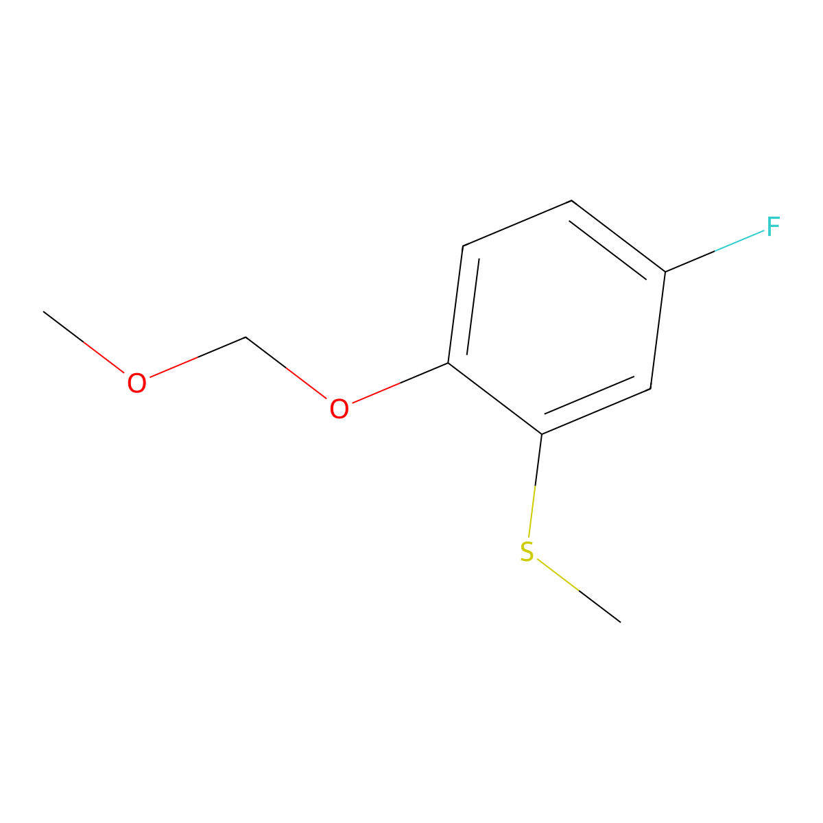 (5-Fluoro-2-(methoxymethoxy)phenyl)(methyl)sulfane molecular structure, CAS 2639795-69-8