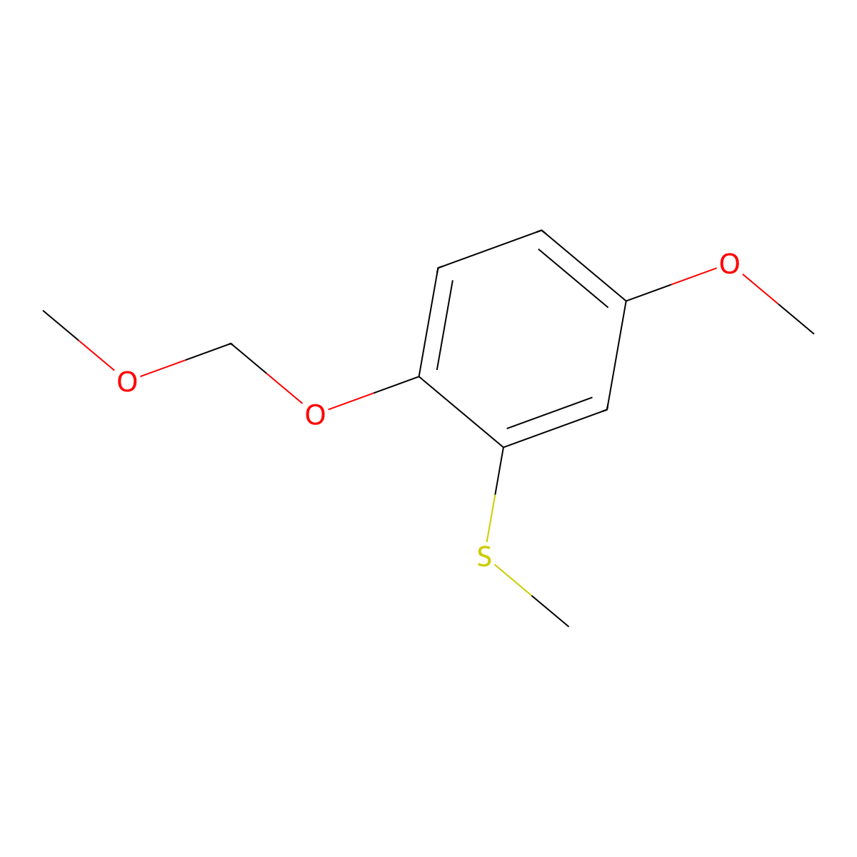 (5-Methoxy-2-(methoxymethoxy)phenyl)(methyl)sulfane molecular structure, CAS 2639795-71-2