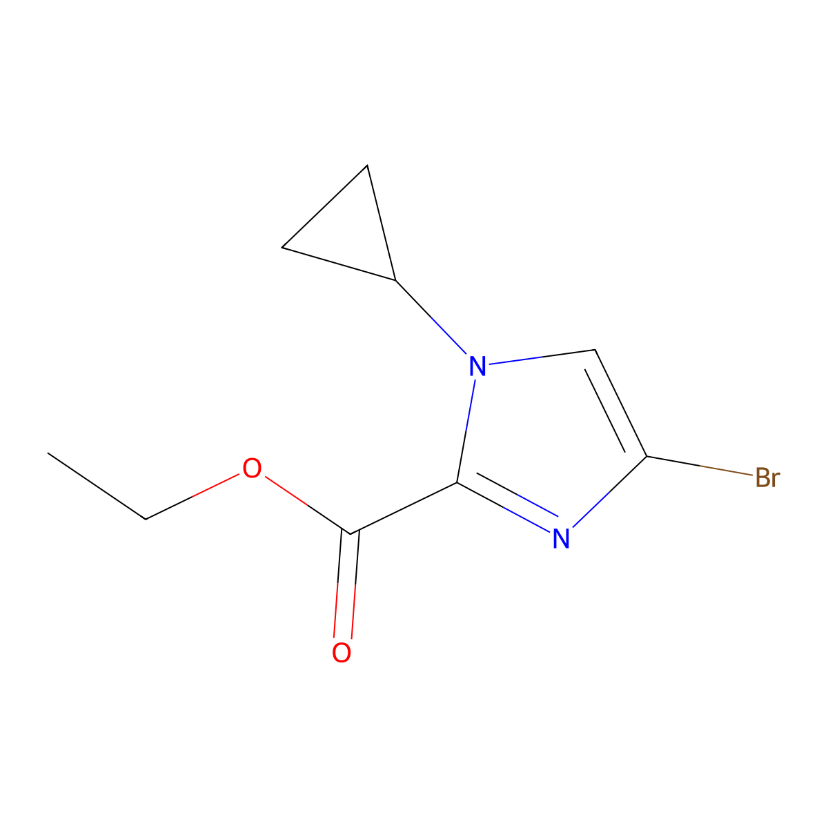 ethyl 4-bromo-1-cyclopropyl-1H-imidazole-2-carboxylate molecular structure, CAS 2639836-75-0