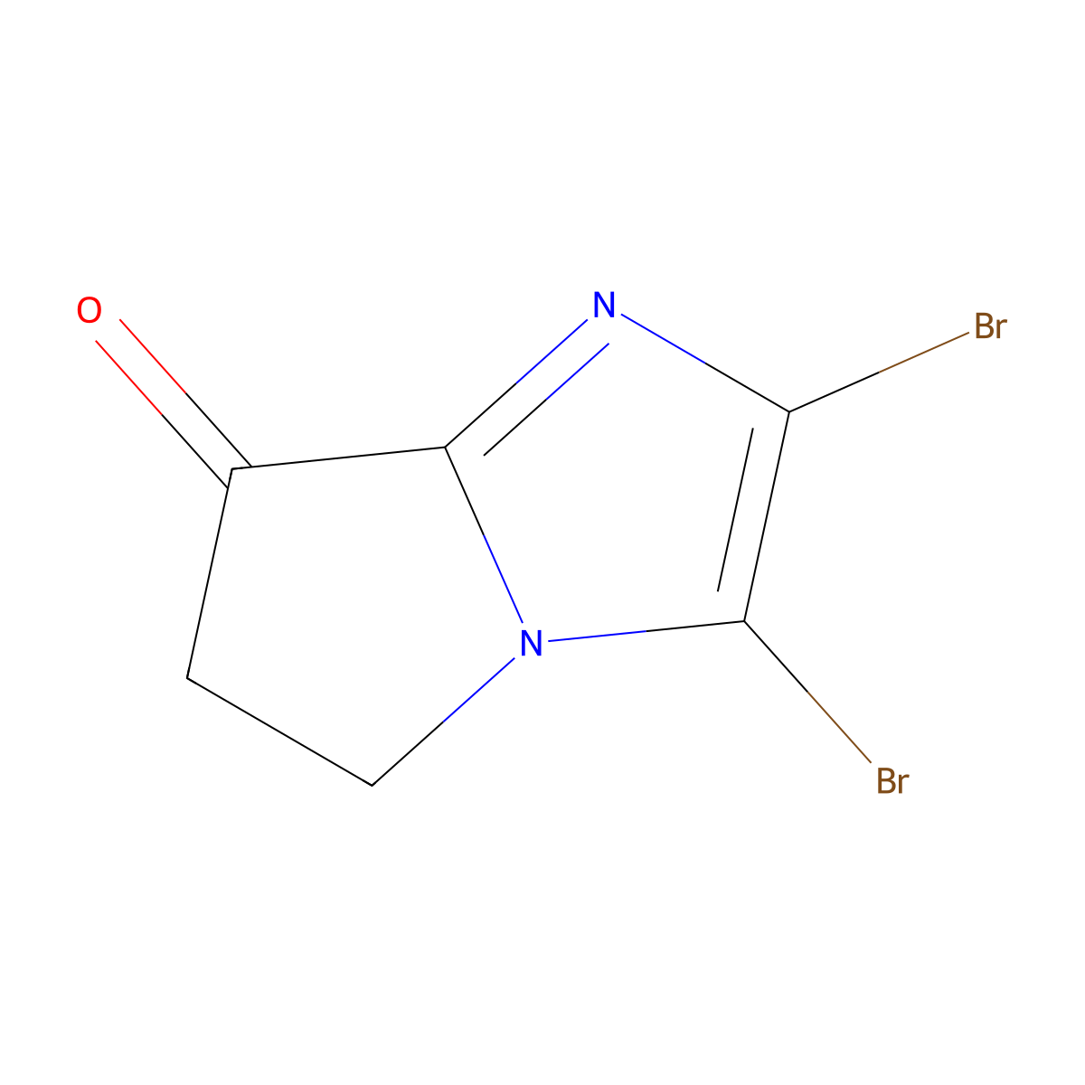 2,3-Dibromo-5,6-dihydropyrrolo[1,2-A]imidazol-7-one molecular structure, CAS 2639837-08-2