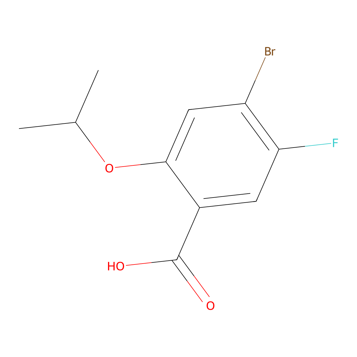 4-Bromo-5-fluoro-2-isopropoxybenzoic acid molecular structure, CAS 2639837-23-1