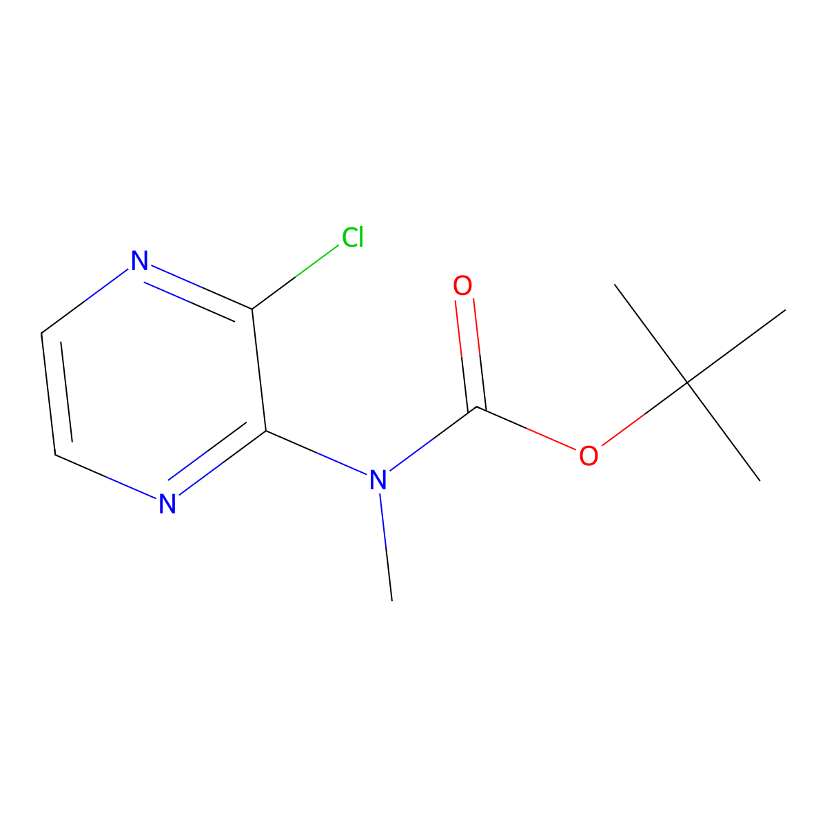 tert-butyl N-(3-chloropyrazin-2-yl)-N-methylcarbamate molecular structure, CAS 2639902-14-8