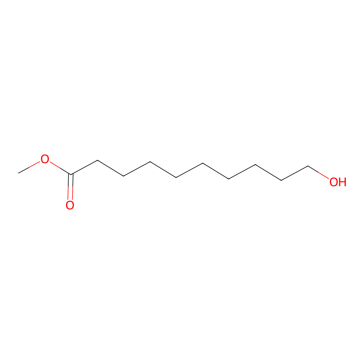 Methyl 10-hydroxydecanoate molecular structure, CAS 2640-94-0