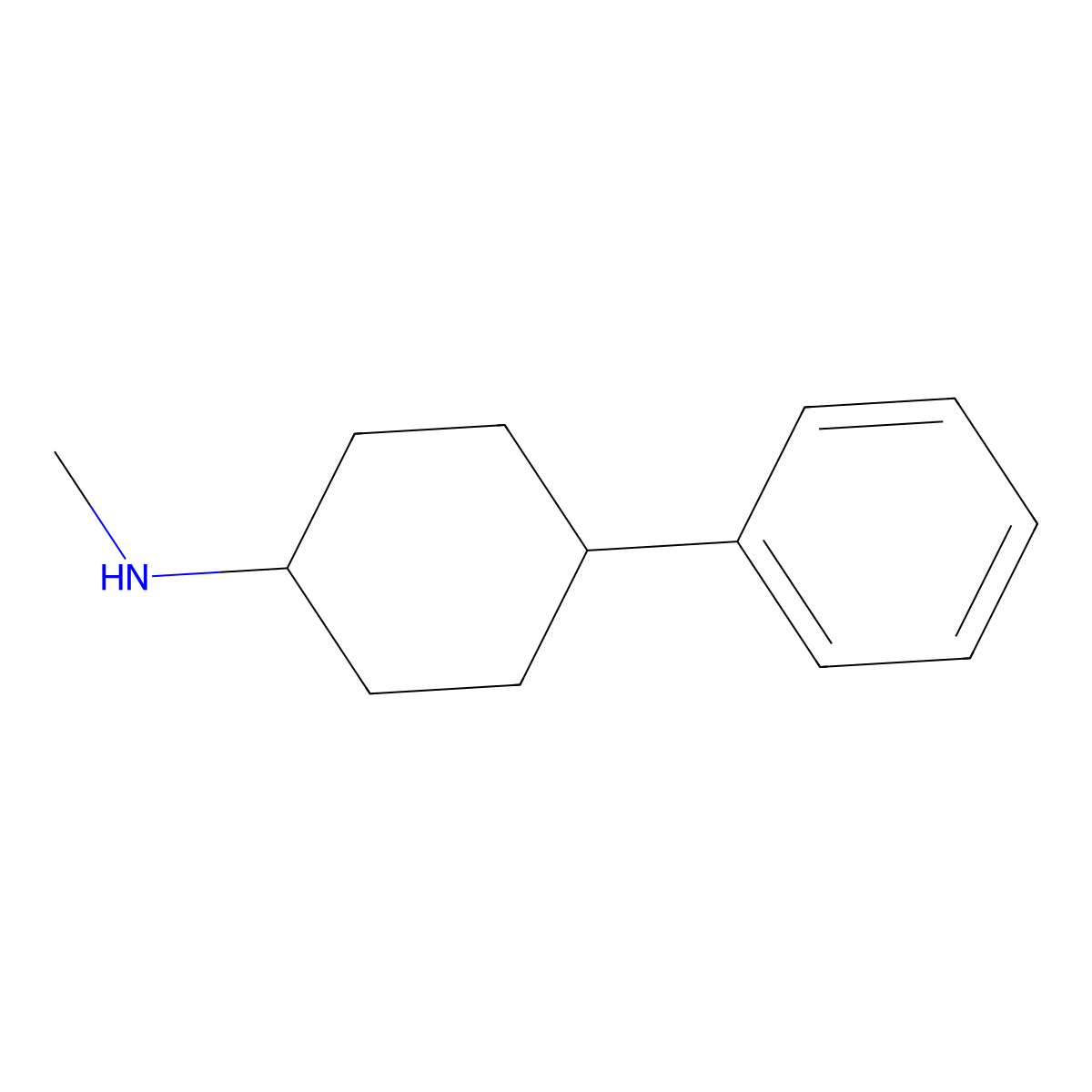 N-methyl-4-phenylcyclohexan-1-amine molecular structure, CAS 26400-02-2