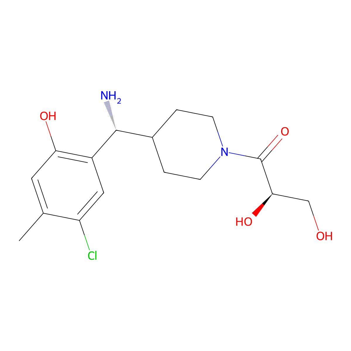 (2R)-1-[4-[(R)-amino-(5-chloro-2-hydroxy-4-methylphenyl)methyl]piperidin-1-yl]-2,3-dihydroxypropan-1-one molecular structure, CAS 2640023-16-9