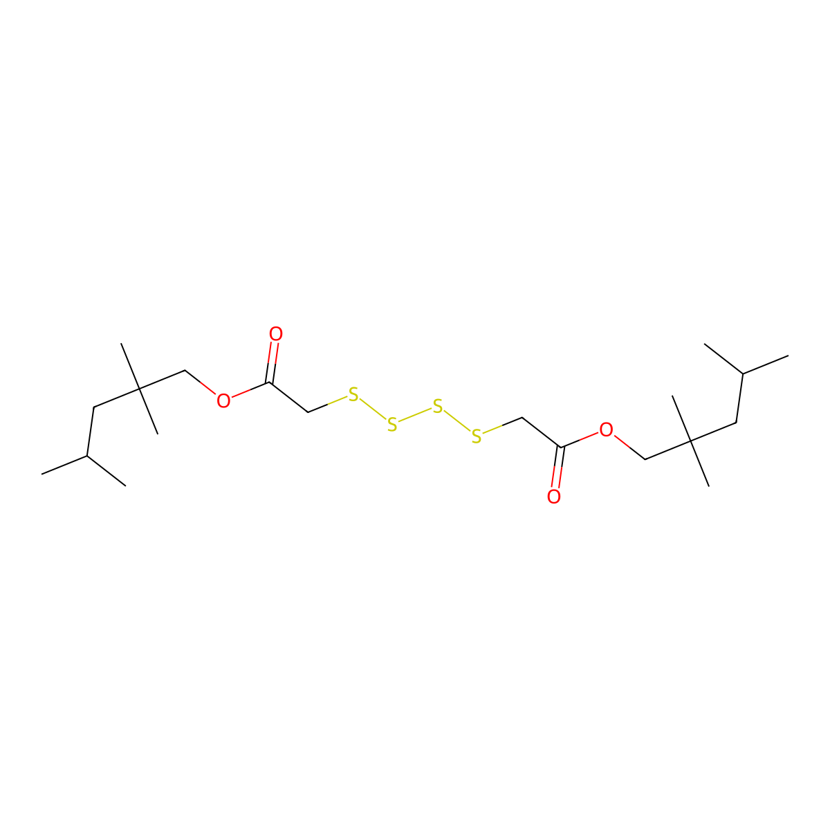 Diisooctyl 2,2'-tetrathiodiacetate molecular structure, CAS 26401-38-7