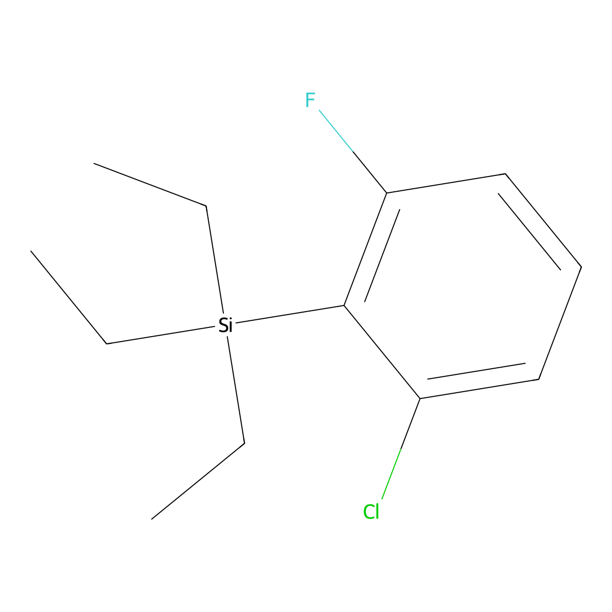 (2-Chloro-6-fluorophenyl)triethylsilane molecular structure, CAS 2640112-02-1