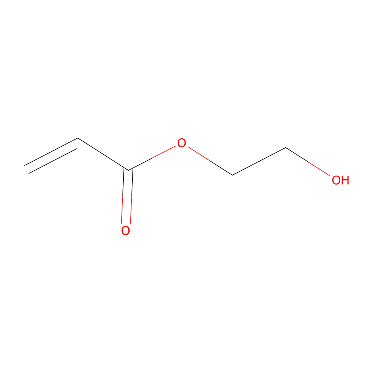 2-Hydroxyethyl acrylate molecular structure, CAS 26403-58-7