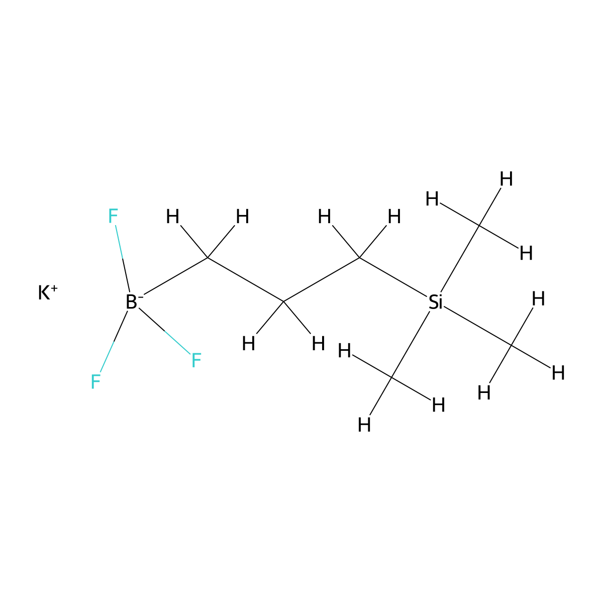 Potassiumtrifluoro[3-(trimethylsilyl)propyl]boranuide molecular structure, CAS 2640317-24-2