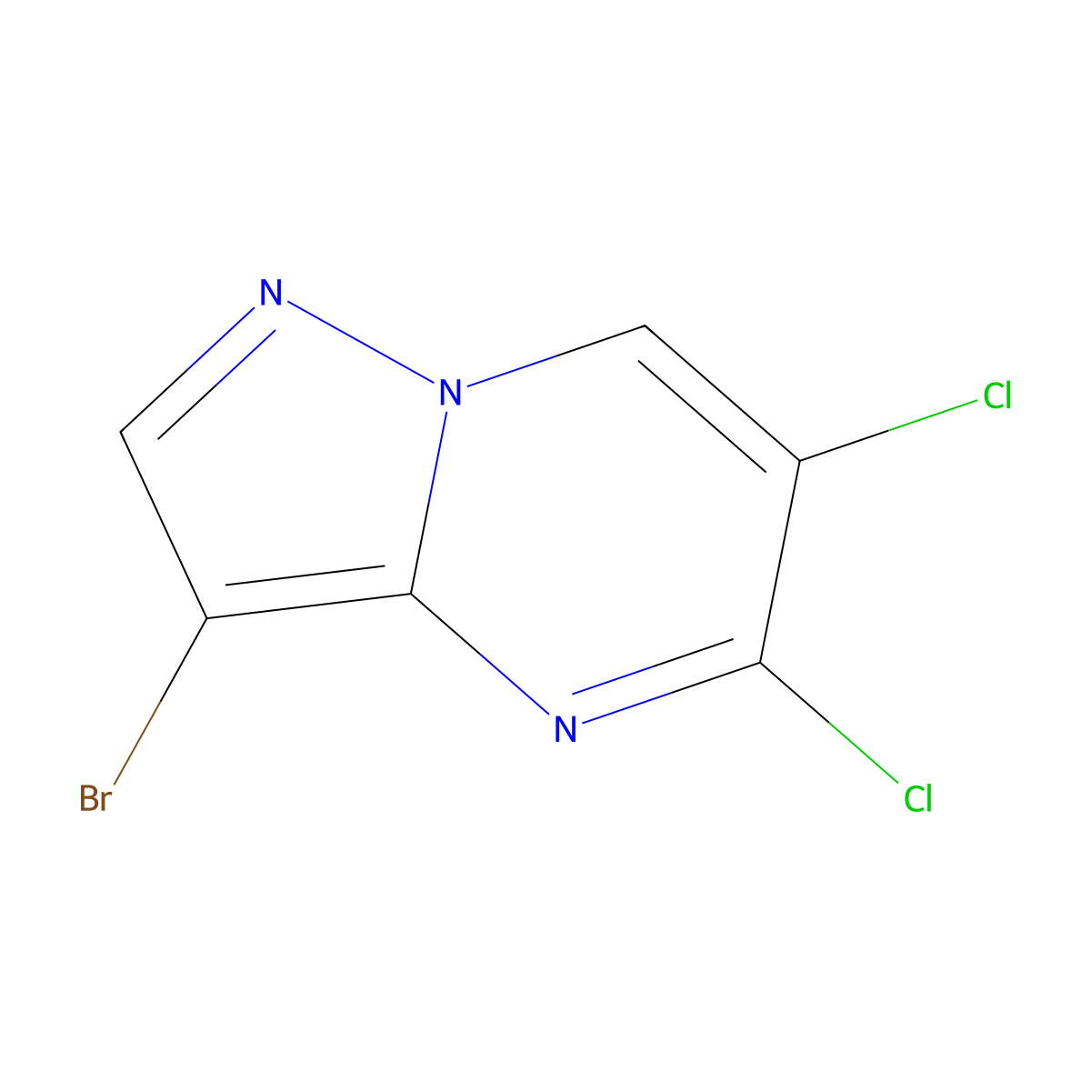 3-Bromo-5,6-dichloro-pyrazolo[1,5-a]pyrimidine molecular structure, CAS 2640353-29-1