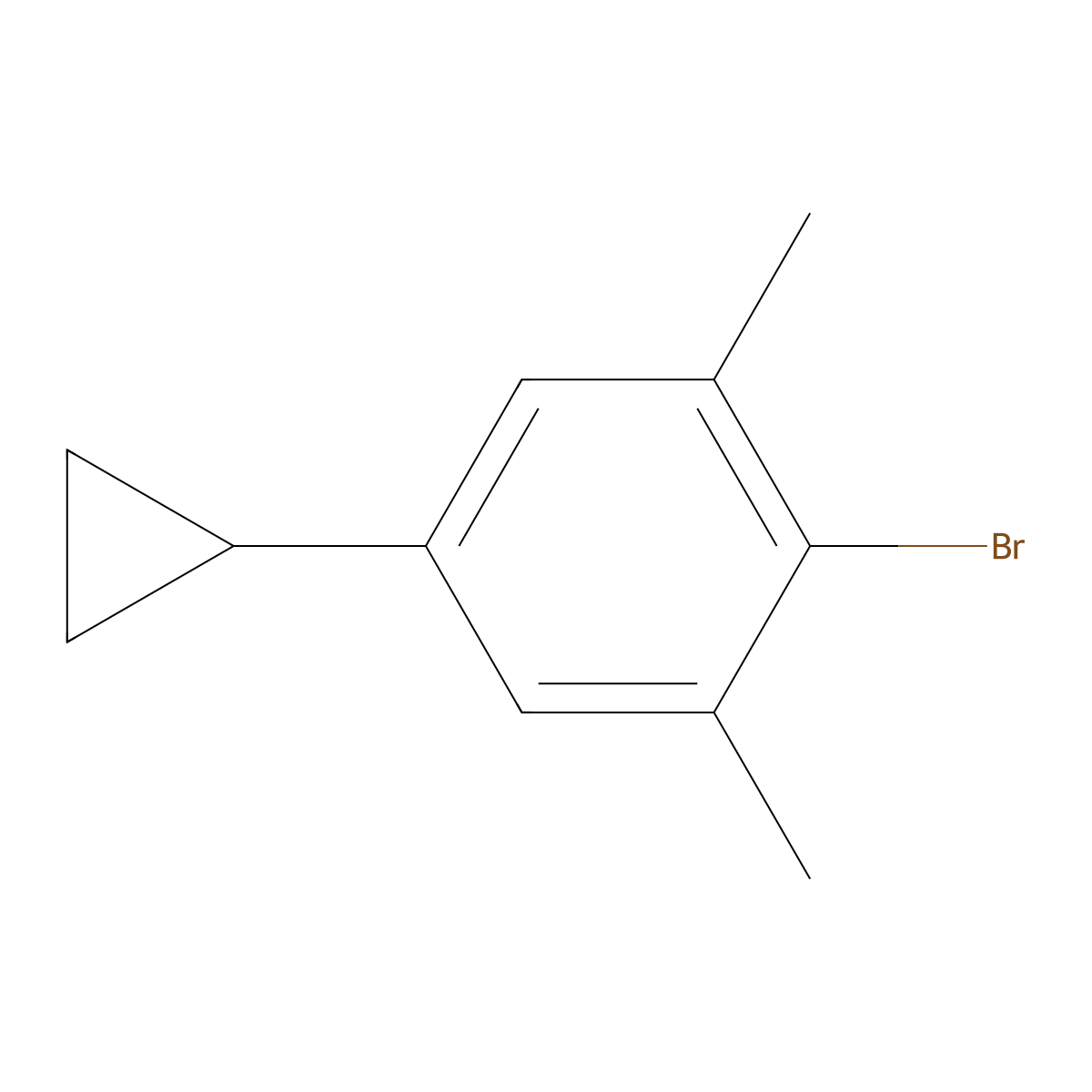 2-Bromo-5-cyclopropyl-1,3-dimethylbenzene molecular structure, CAS 2640363-74-0