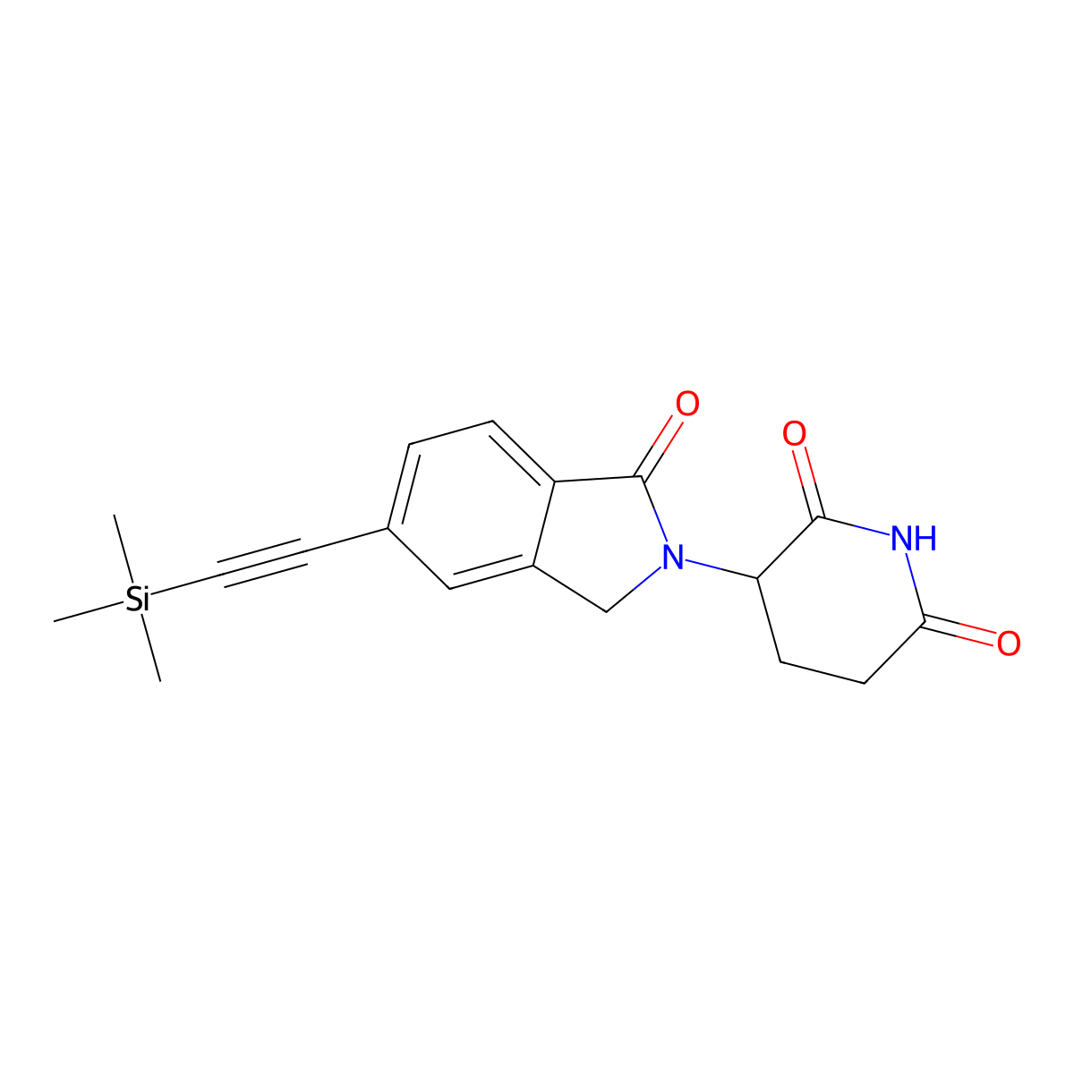 3-(1-Oxo-5-((trimethylsilyl)ethynyl)isoindolin-2-yl)piperidine-2,6-dione molecular structure, CAS 2640388-48-1