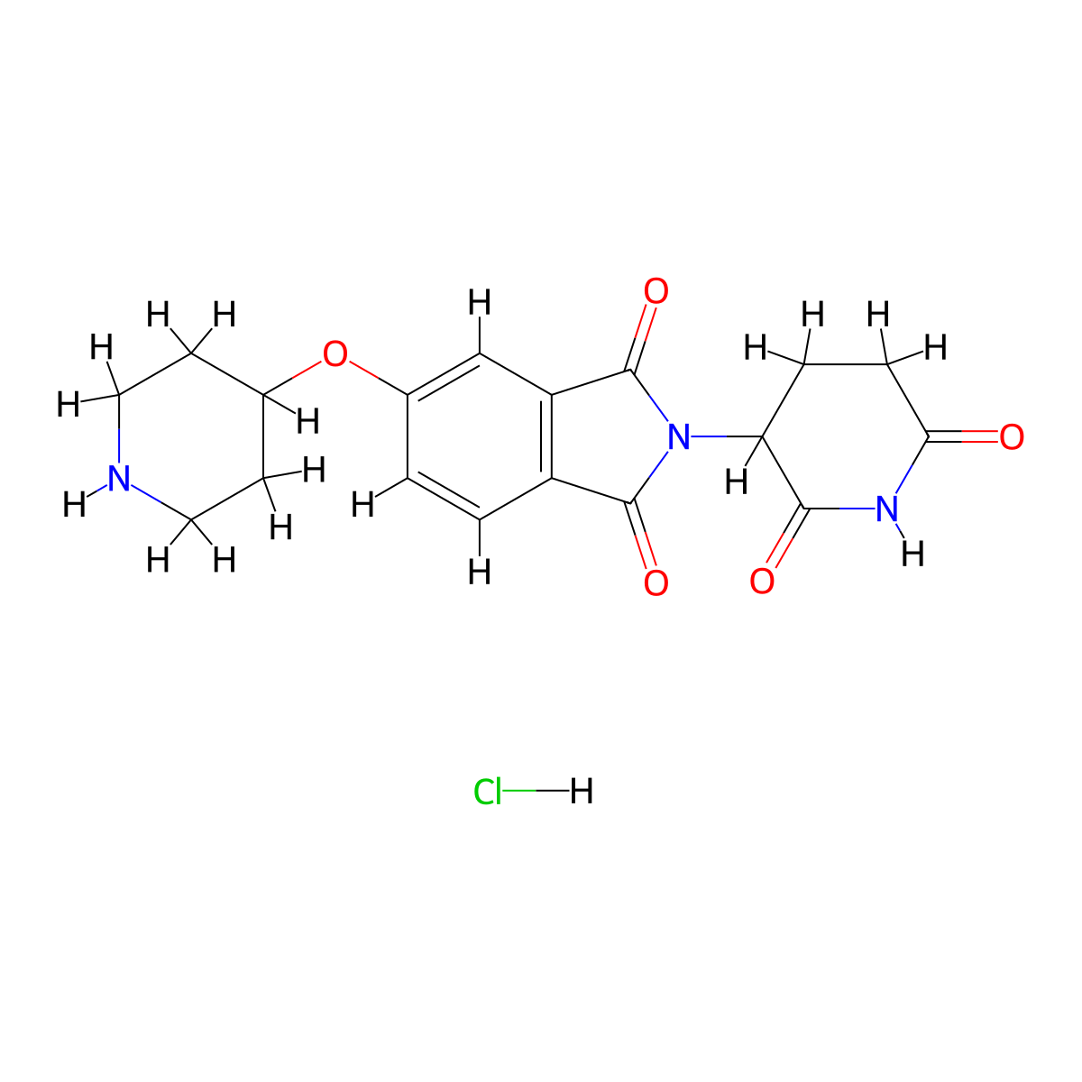 2-(2,6-Dioxo-3-piperidyl)-5-(4-piperidyloxy)isoindoline-1,3-dione Hydrochloride molecular structure, CAS 2640388-58-3