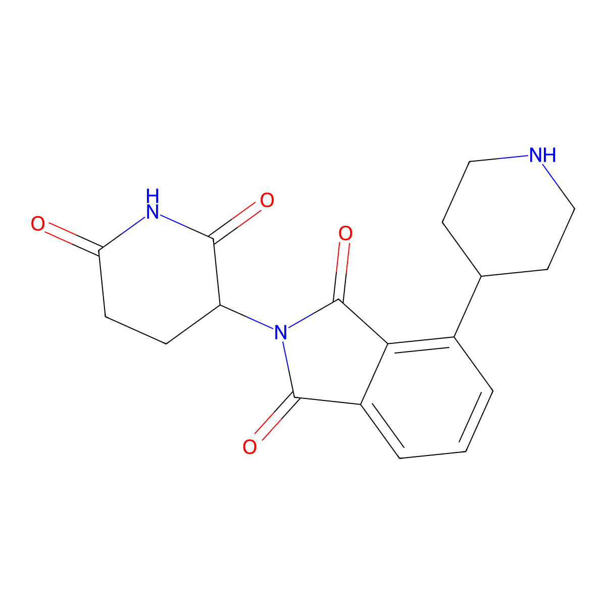 2-(2,6-dioxopiperidin-3-yl)-4-(piperidin-4-yl)-2,3-dihydro-1H-isoindole-1,3-dione molecular structure, CAS 2640389-11-1