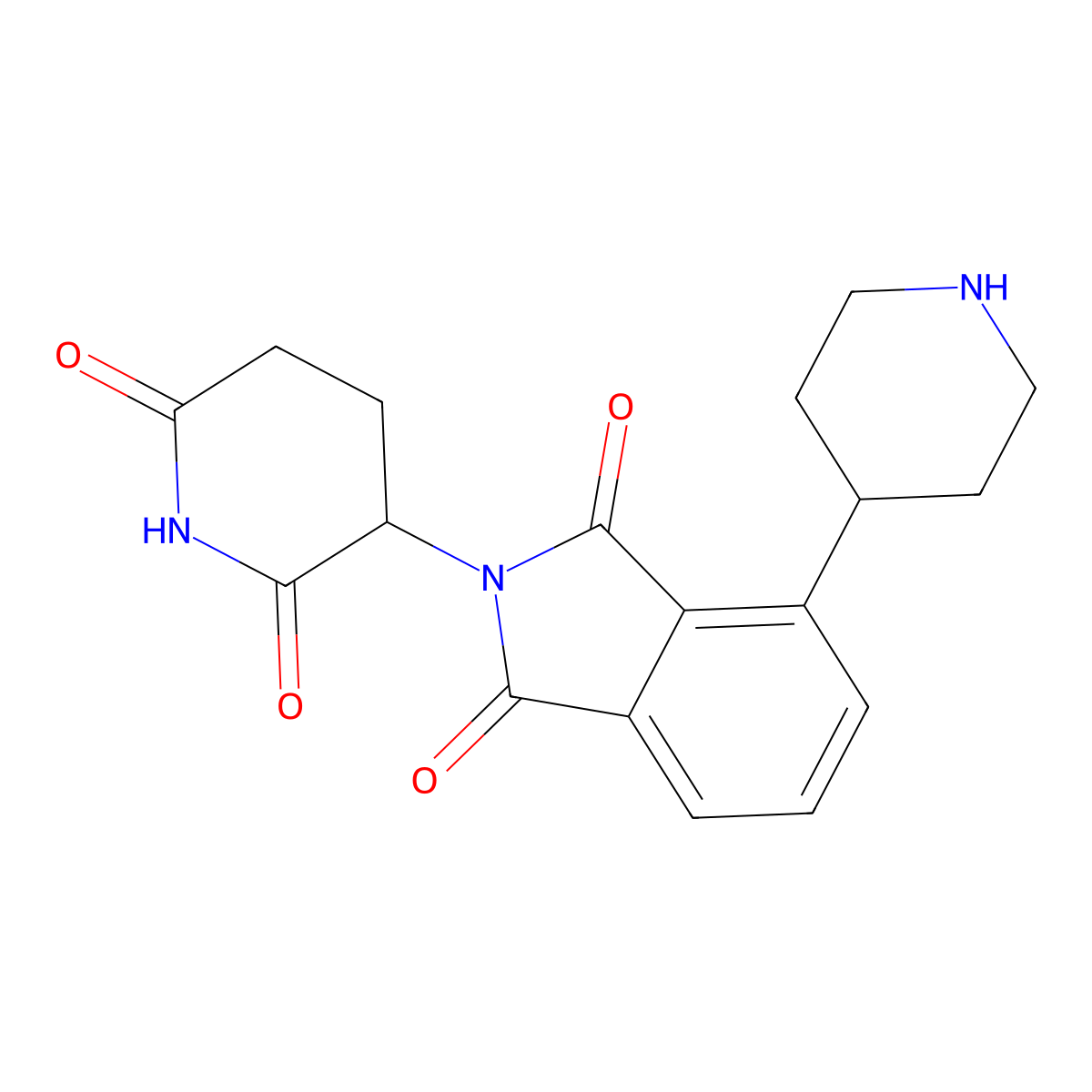 2-(2,6-dioxopiperidin-3-yl)-4-(piperidin-4-yl)-2,3-dihydro-1H-isoindole-1,3-dione molecular structure, CAS 2640389-11-1