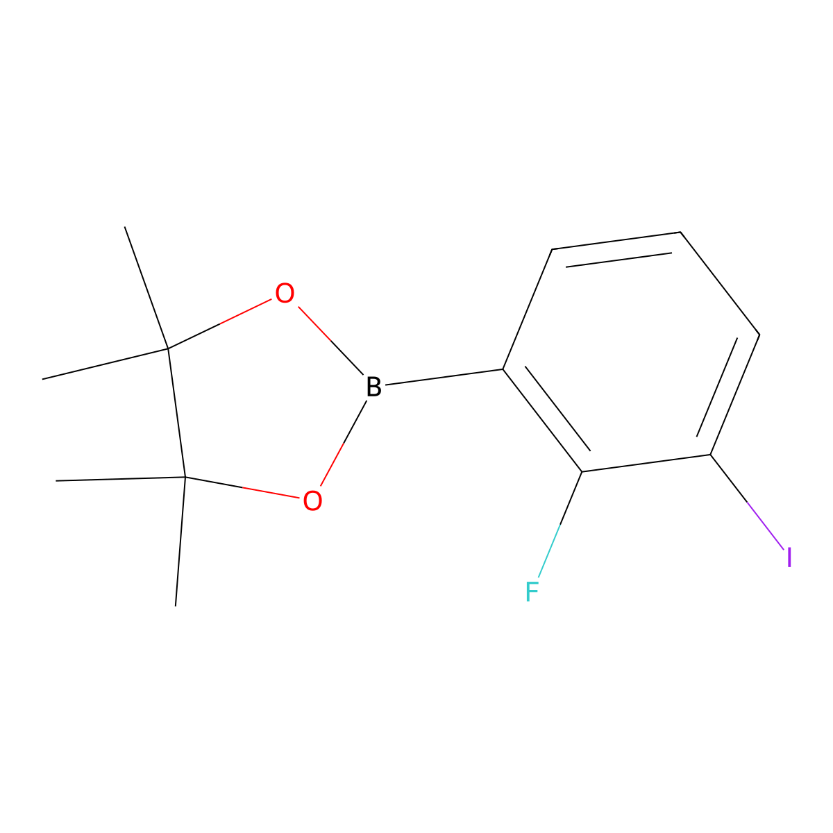 2-(2-Fluoro-3-iodophenyl)-4,4,5,5-tetramethyl-1,3,2-dioxaborolane molecular structure, CAS 2640391-11-1