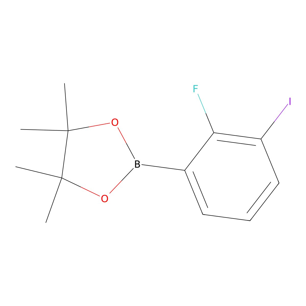 2-(2-Fluoro-3-iodophenyl)-4,4,5,5-tetramethyl-1,3,2-dioxaborolane molecular structure, CAS 2640391-11-1