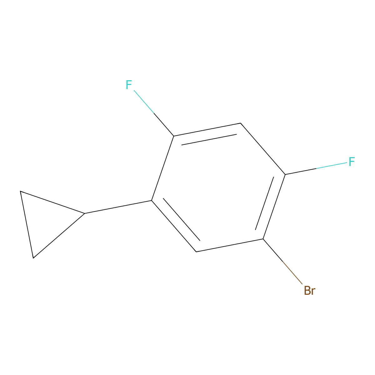 1-Bromo-5-cyclopropyl-2,4-difluorobenzene molecular structure, CAS 2640469-80-1