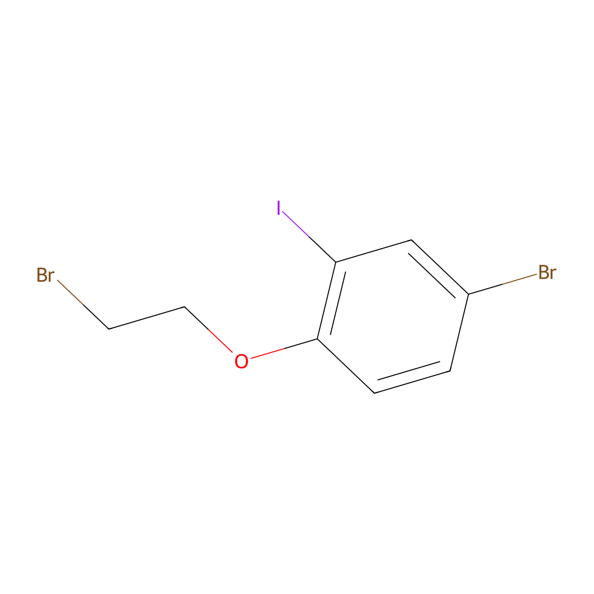 4-Bromo-1-(2-bromoethoxy)-2-iodobenzene molecular structure, CAS 2640482-82-0