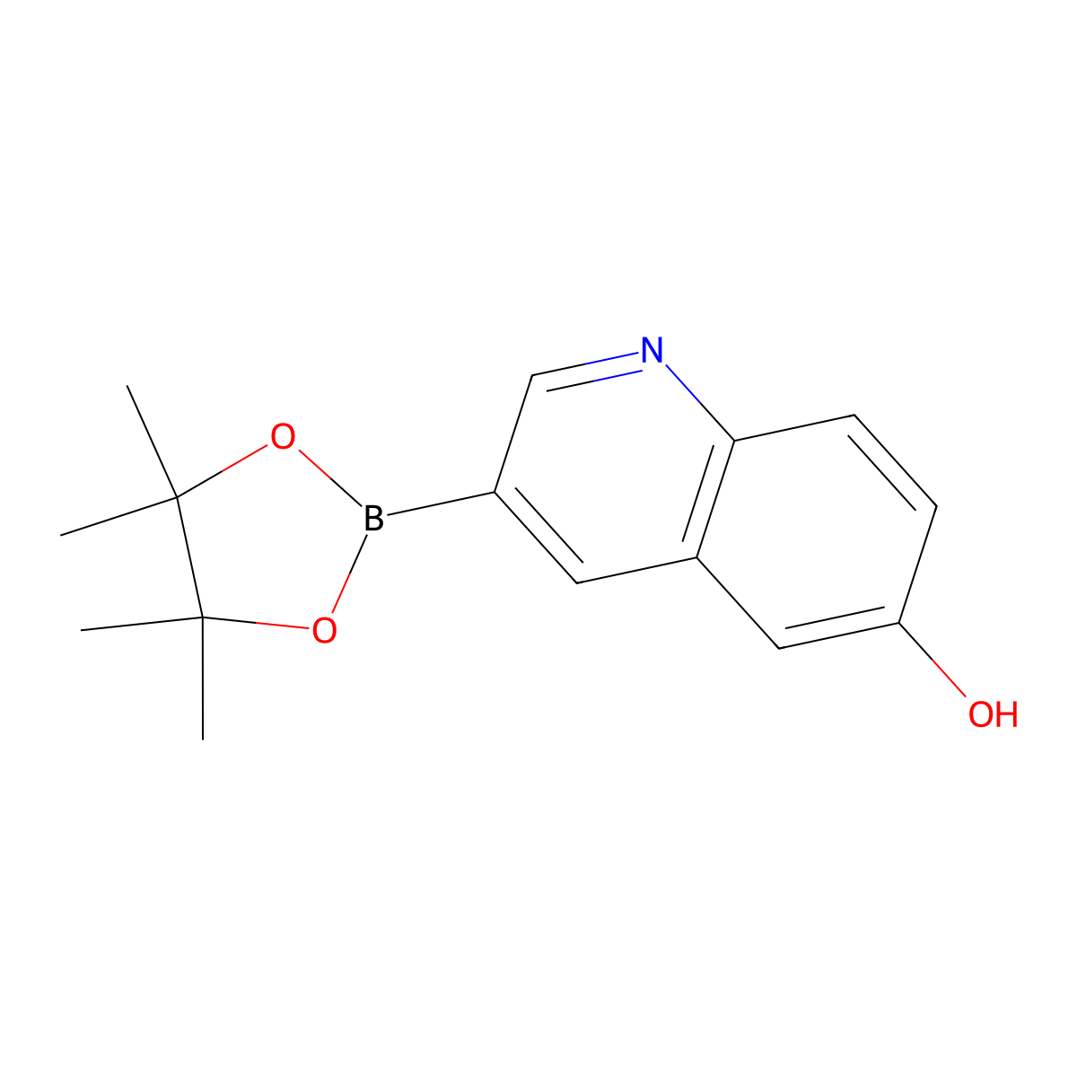 3-(4,4,5,5-Tetramethyl-1,3,2-dioxaborolan-2-yl)quinolin-6-ol molecular structure, CAS 2640498-10-6