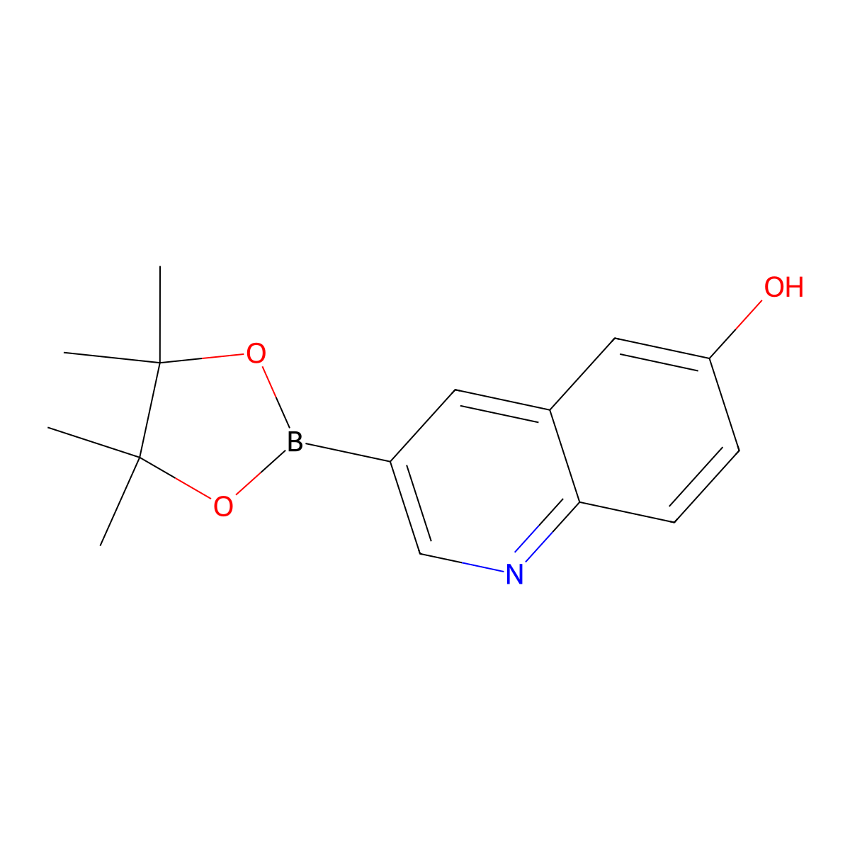 3-(4,4,5,5-Tetramethyl-1,3,2-dioxaborolan-2-yl)quinolin-6-ol molecular structure, CAS 2640498-10-6