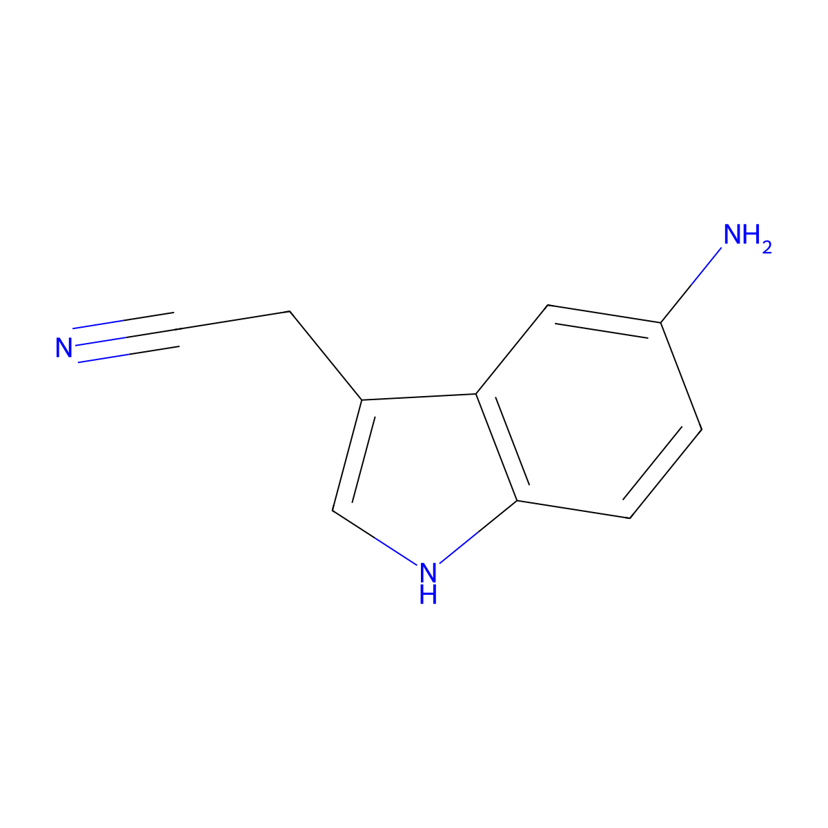 2-(5-amino-1H-indol-3-yl)acetonitrile molecular structure, CAS 26405-47-0