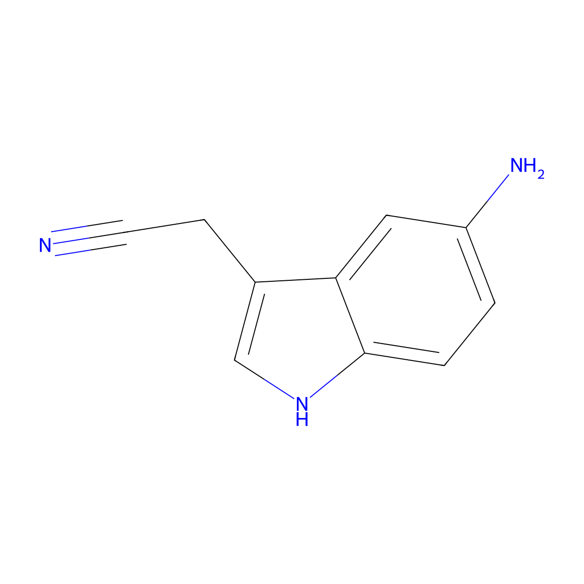 2-(5-amino-1H-indol-3-yl)acetonitrile molecular structure, CAS 26405-47-0