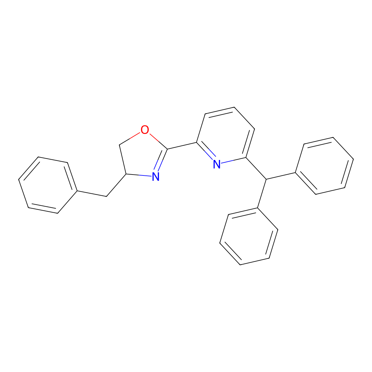 (S)-2-(6-Benzhydrylpyridin-2-yl)-4-benzyl-4,5-dihydrooxazole molecular structure, CAS 2640520-03-0