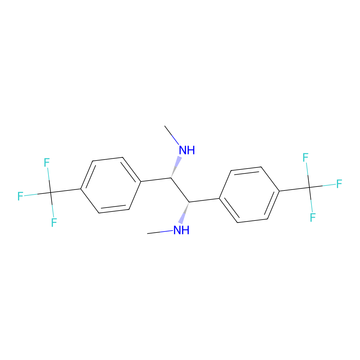 (1S,2S)-N1,N2-Dimethyl-1,2-bis(4-(trifluoromethyl)phenyl)ethane-1,2-diamine molecular structure, CAS 2640520-10-9