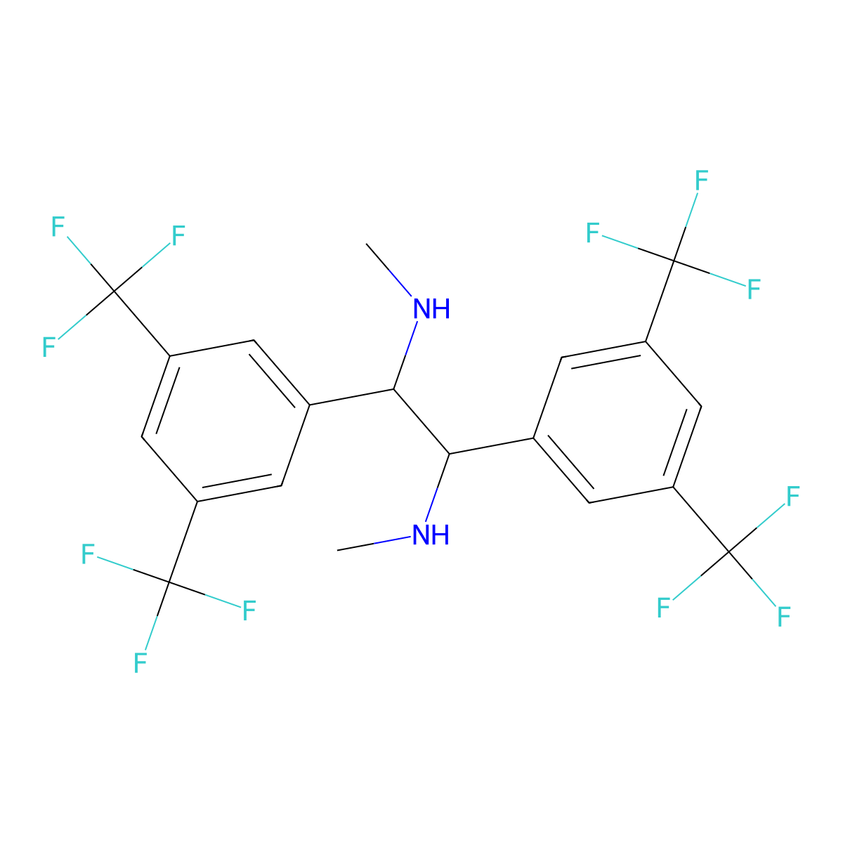 (1S,2S)-1,2-Bis(3,5-bis(trifluoromethyl)phenyl)-N1,N2-dimethylethane-1,2-diamine molecular structure, CAS 2640520-13-2