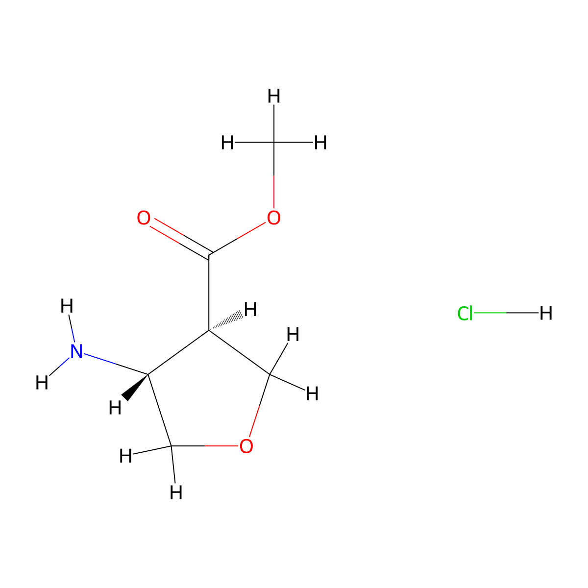 Methyl trans-4-aminotetrahydrofuran-3-carboxylate;hydrochloride molecular structure, CAS 2640552-40-3