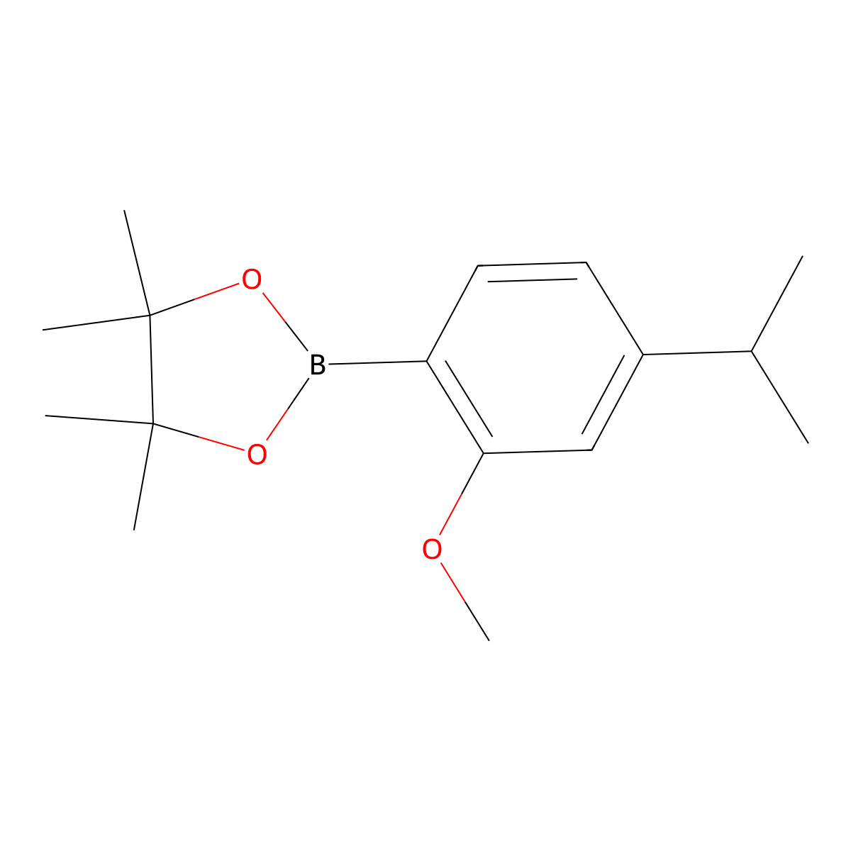 2-(4-Isopropyl-2-methoxyphenyl)-4,4,5,5-tetramethyl-1,3,2-dioxaborolane molecular structure, CAS 2640571-70-4