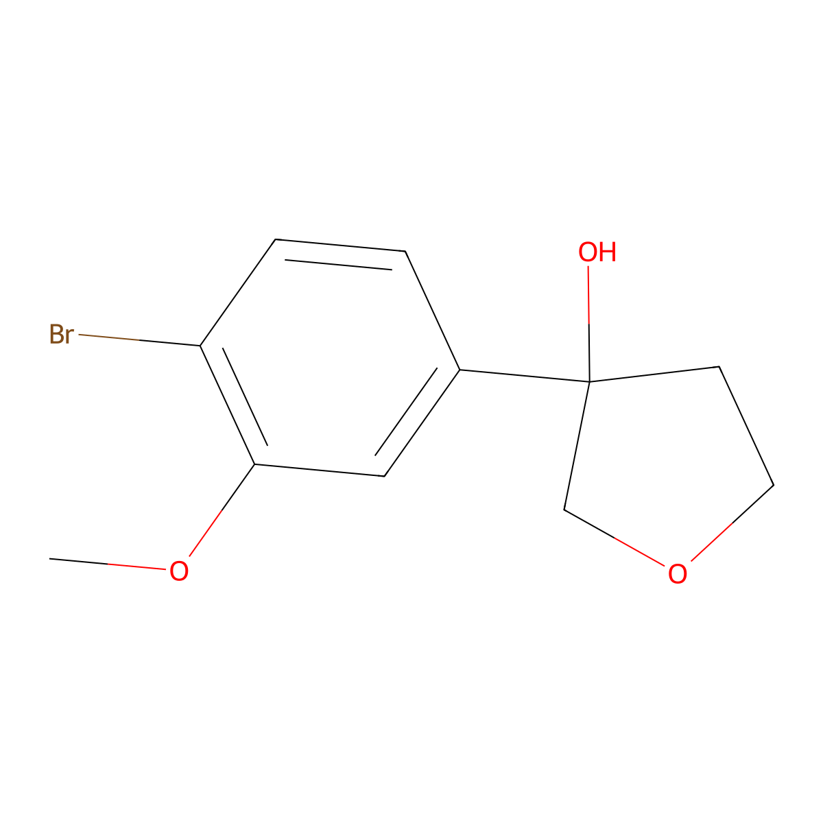 3-(4-Bromo-3-methoxyphenyl)tetrahydro-3-furanol molecular structure, CAS 2640571-73-7
