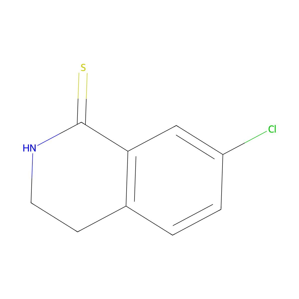 7-Chloro-3,4-dihydroisoquinoline-1(2H)-thione molecular structure, CAS 26406-59-7