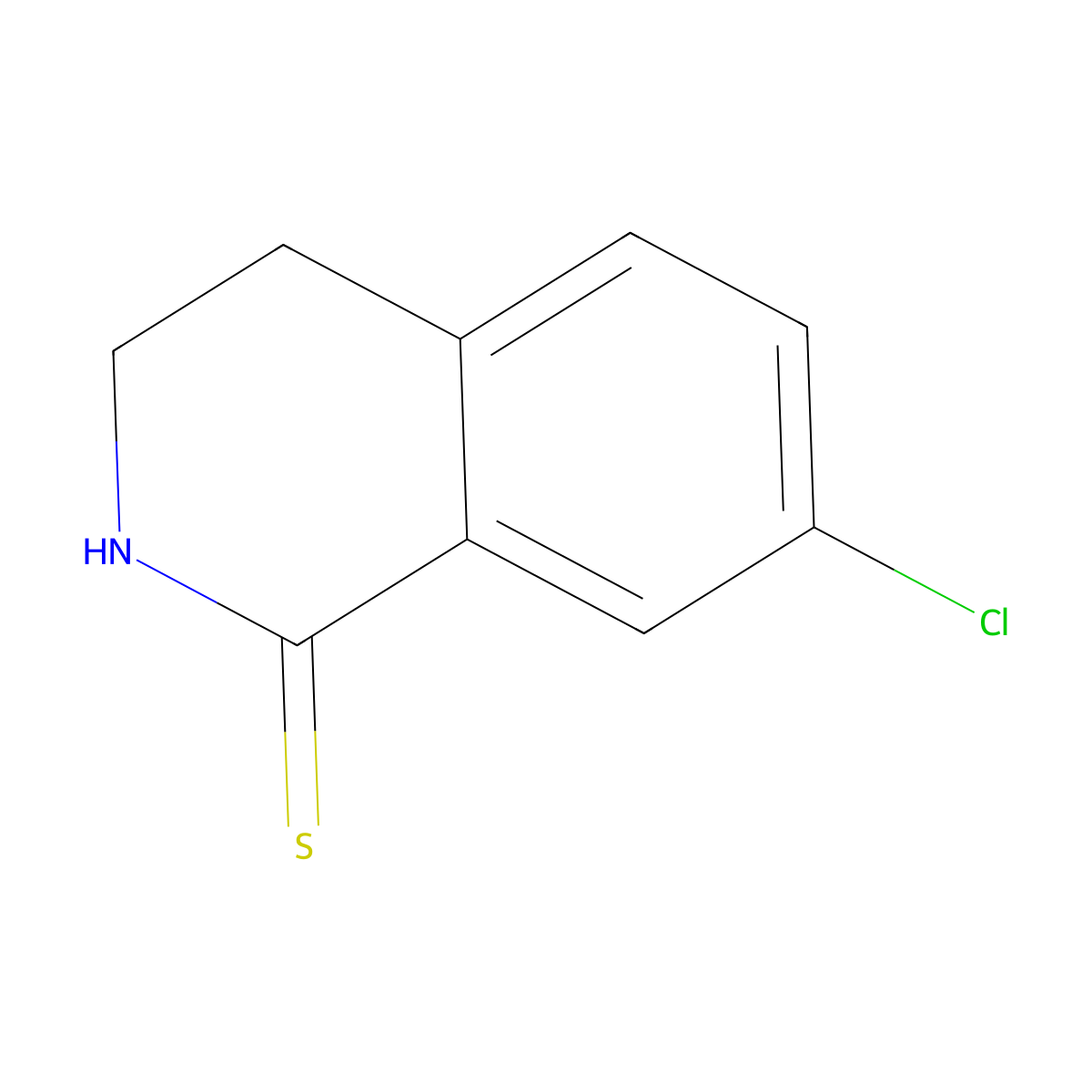 7-Chloro-3,4-dihydroisoquinoline-1(2H)-thione molecular structure, CAS 26406-59-7