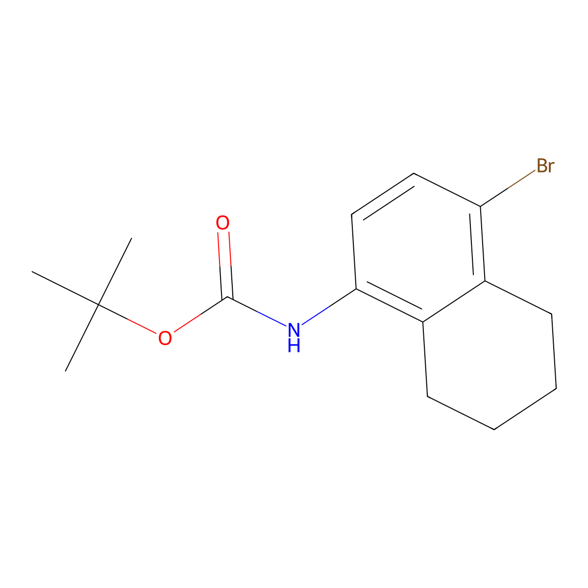 tert-butyl N-(4-bromo-5,6,7,8-tetrahydronaphthalen-1-yl)carbamate molecular structure, CAS 2640639-87-6