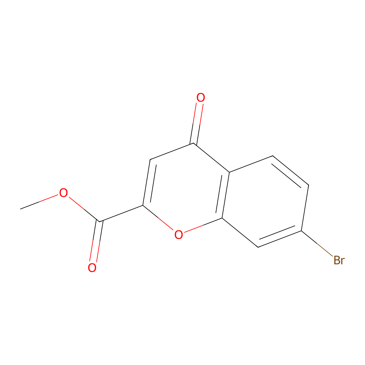 methyl 7-bromo-4-oxo-4H-chromene-2-carboxylate molecular structure, CAS 2640646-71-3
