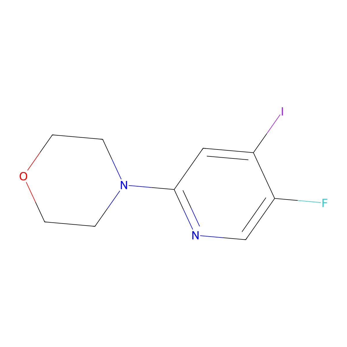 4-(5-Fluoro-4-iodopyridin-2-yl)morpholine molecular structure, CAS 2640650-10-6