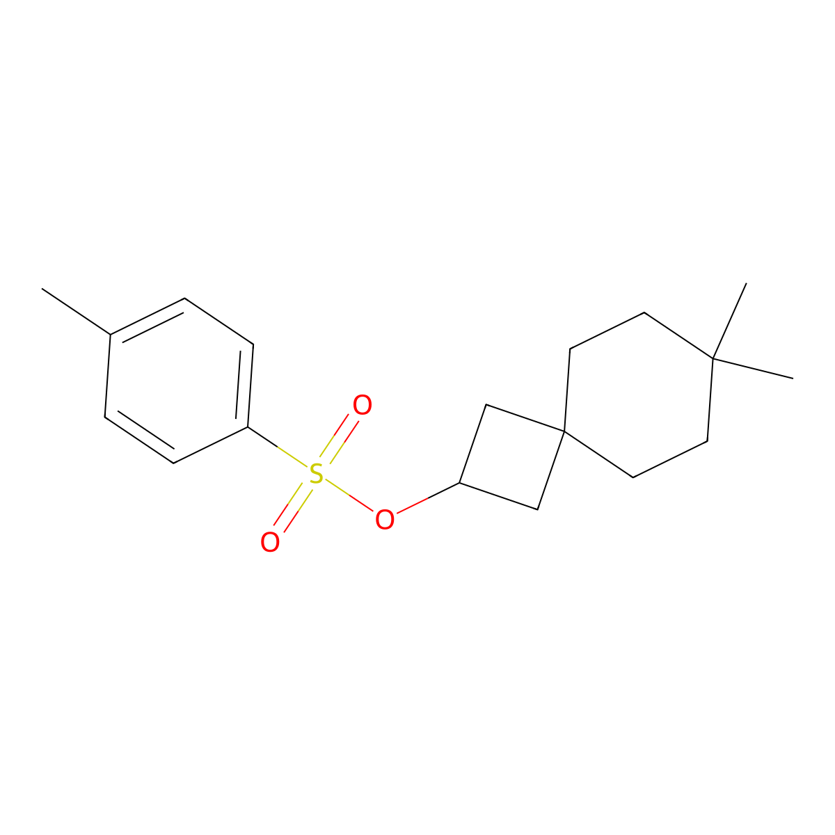 7,7-Dimethylspiro[3.5]nonan-2-yl 4-methylbenzene-1-sulfonate molecular structure, CAS 2640660-86-0