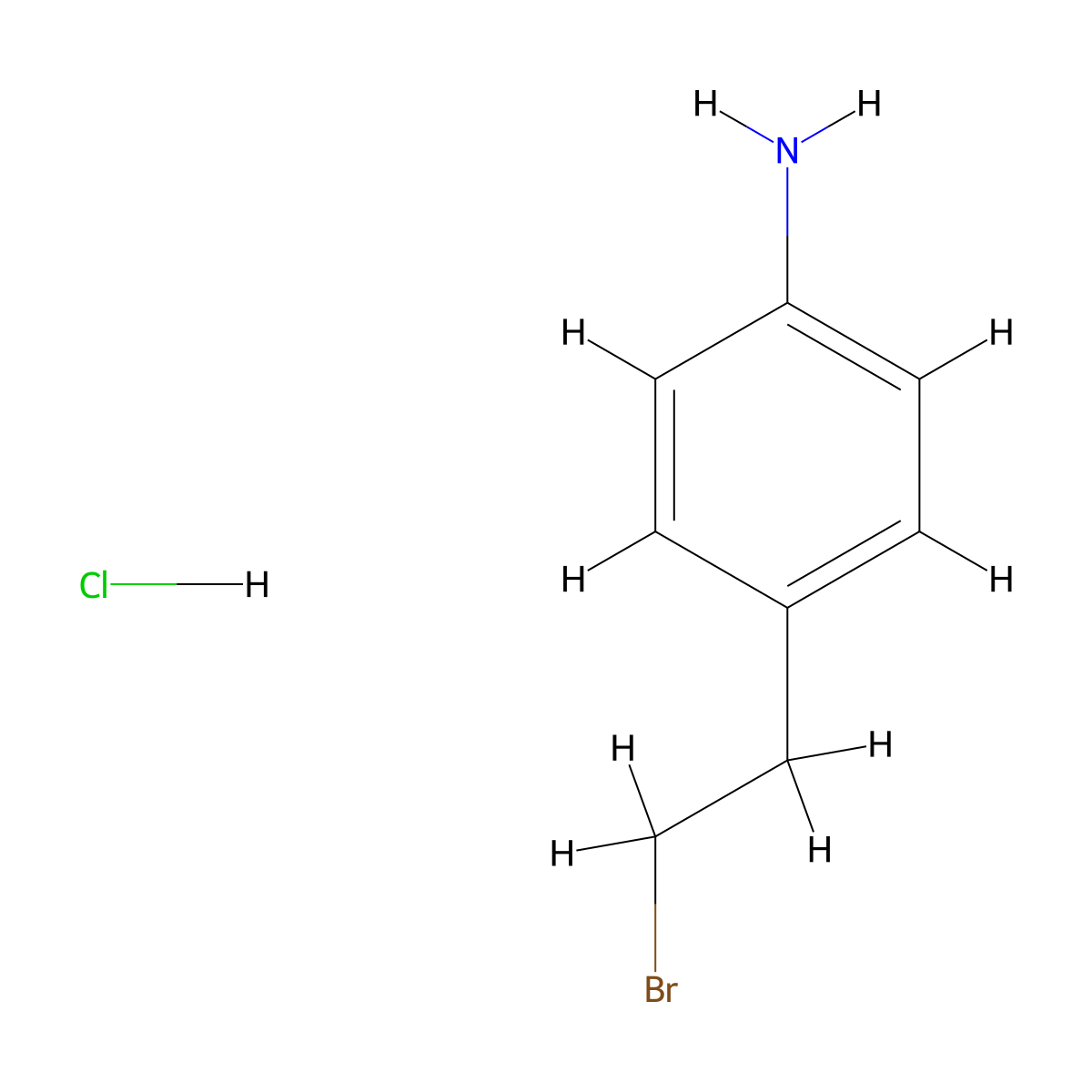 4-(2-Bromoethyl)aniline hydrochloride molecular structure, CAS 26407-07-8