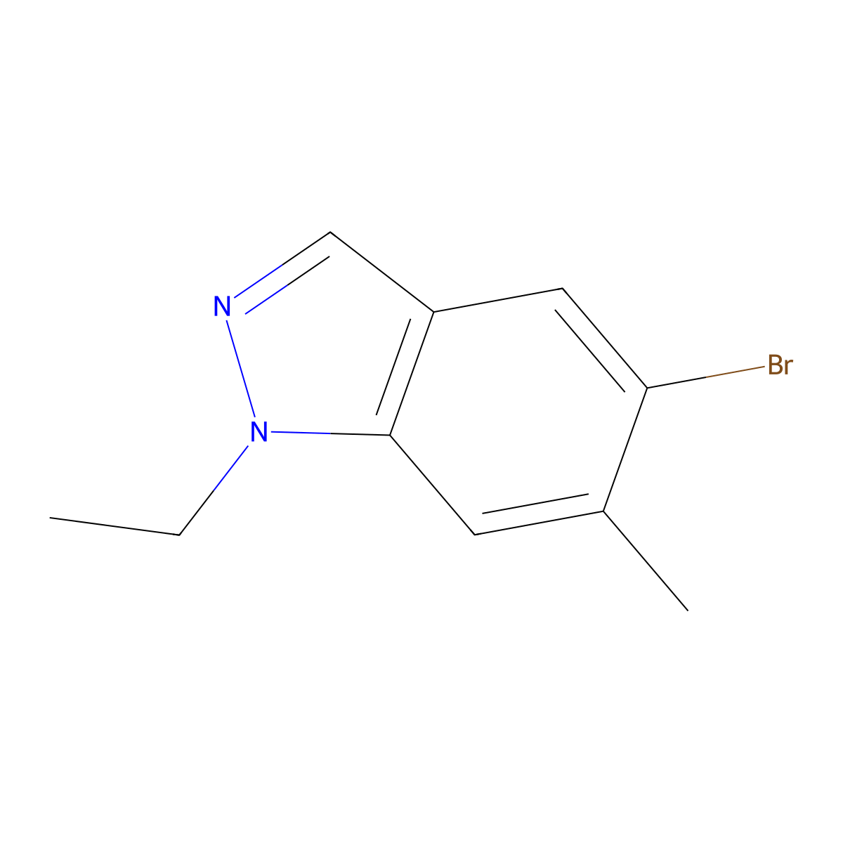 5-Bromo-1-ethyl-6-methyl-1H-indazole molecular structure, CAS 2640708-59-2