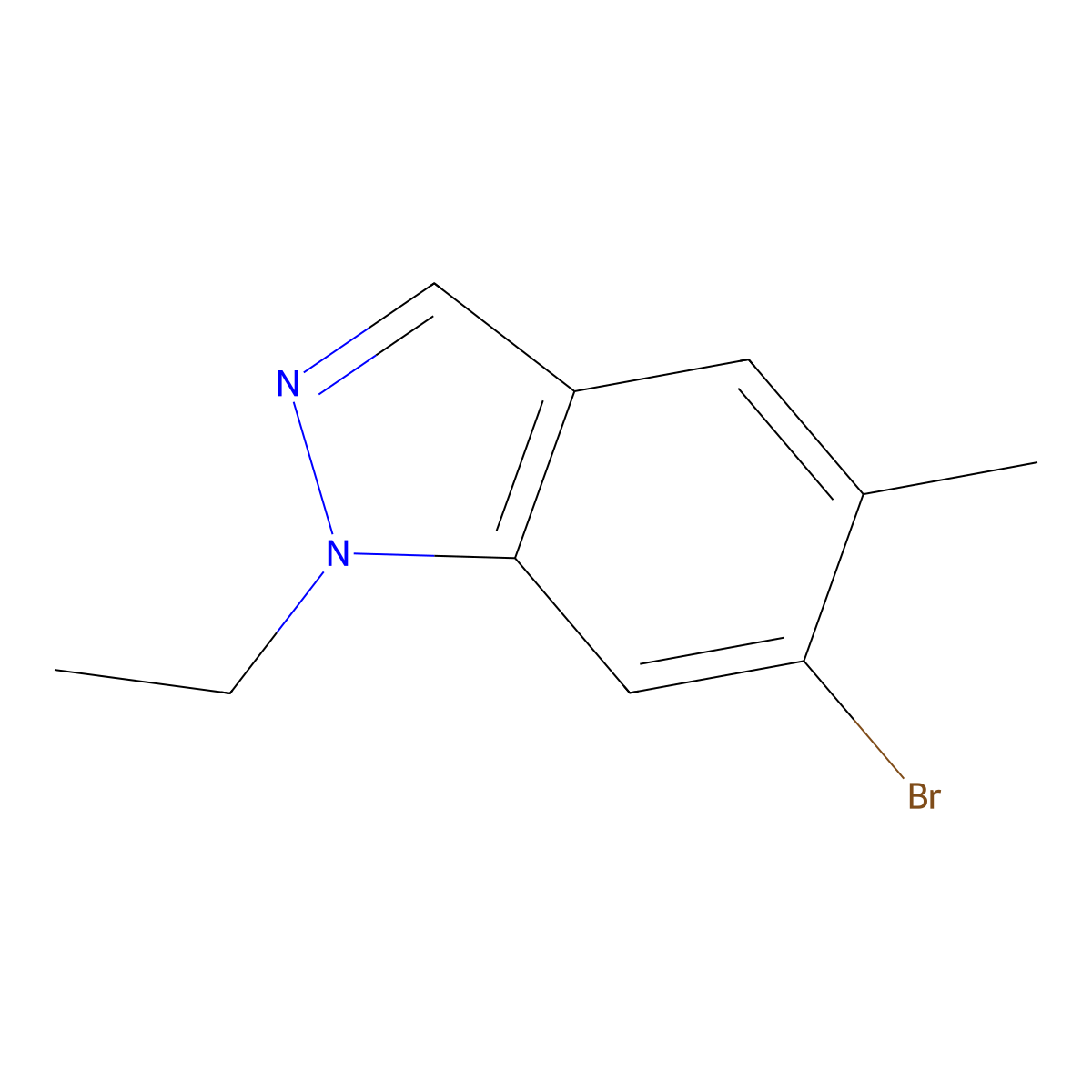 6-Bromo-1-ethyl-5-methyl-1H-indazole molecular structure, CAS 2640708-60-5