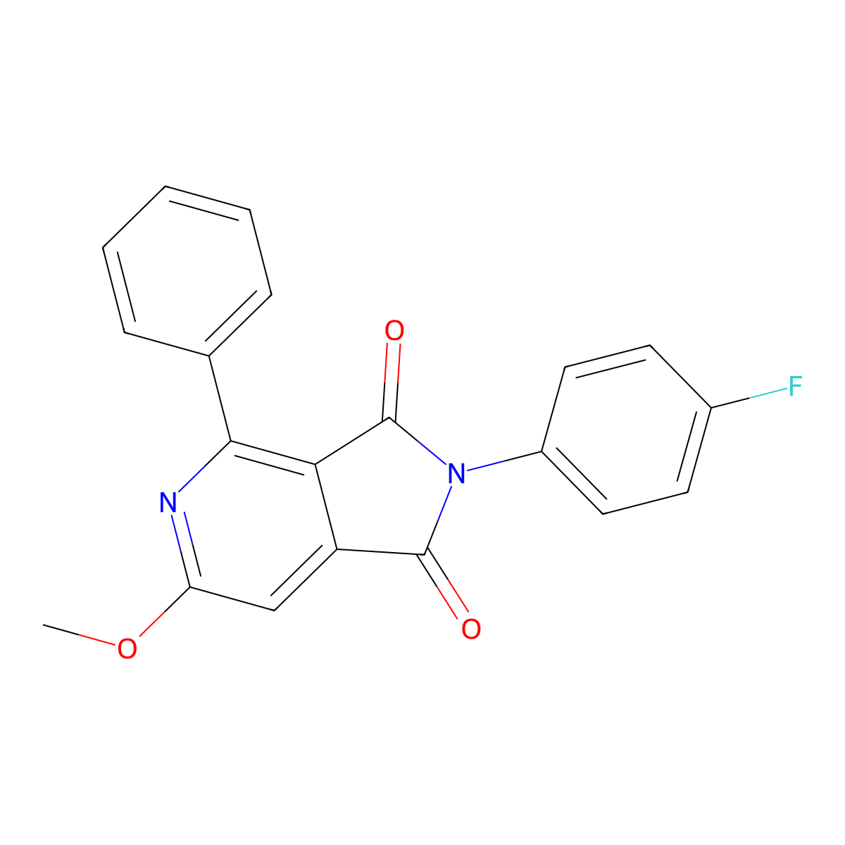 2-(4-Fluorophenyl)-6-methoxy-4-phenyl-1h-pyrrolo[3,4-c]pyridine-1,3(2h)-dione molecular structure, CAS 2640721-67-9