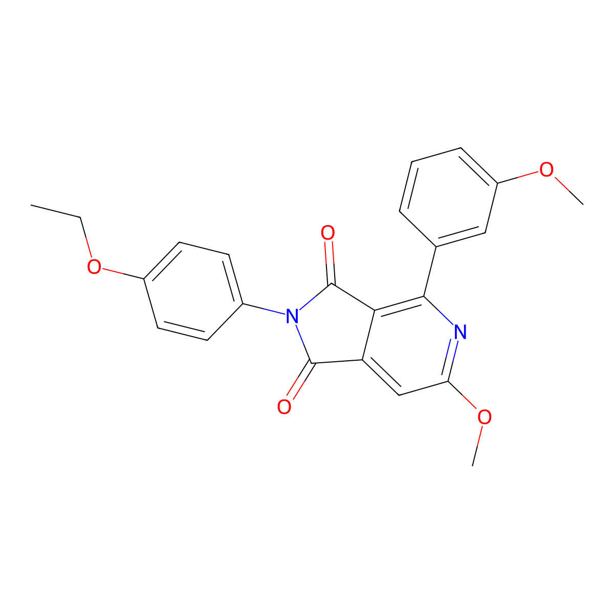 2-(4-Ethoxyphenyl)-6-methoxy-4-(3-methoxyphenyl)-1h-pyrrolo[3,4-c]pyridine-1,3(2h)-dione molecular structure, CAS 2640721-74-8