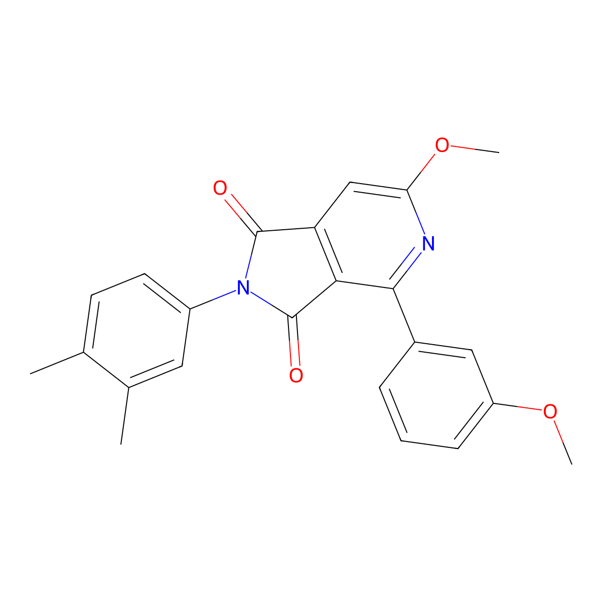 2-(3,4-Dimethylphenyl)-6-methoxy-4-(3-methoxyphenyl)-1h-pyrrolo[3,4-c]pyridine-1,3(2h)-dione molecular structure, CAS 2640721-75-9