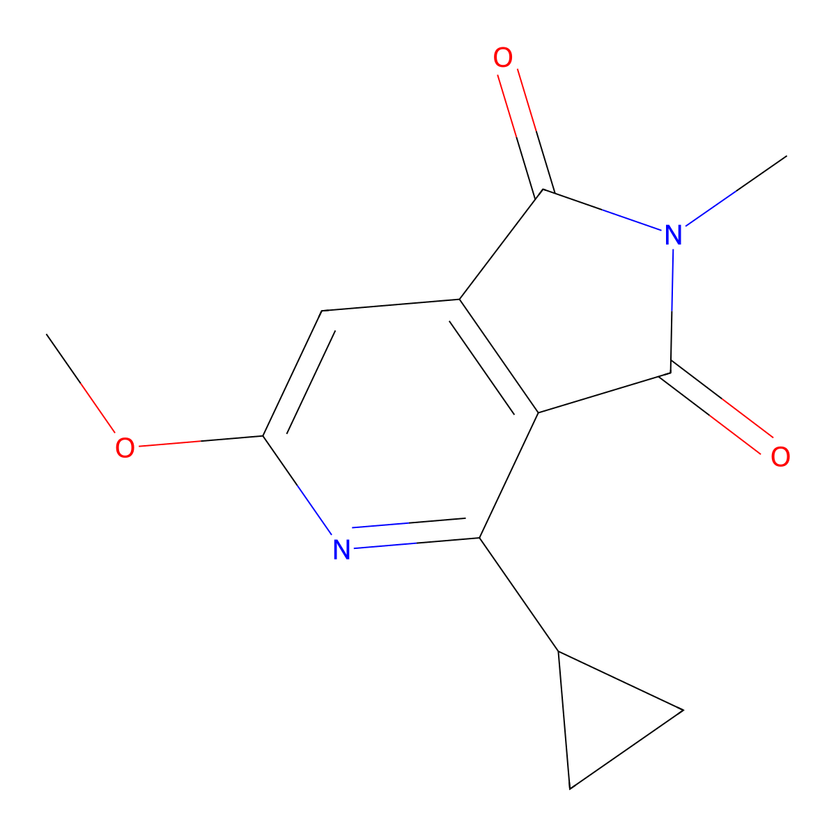 4-Cyclopropyl-6-methoxy-2-methyl-1h-pyrrolo[3,4-c]pyridine-1,3(2h)-dione molecular structure, CAS 2640721-76-0