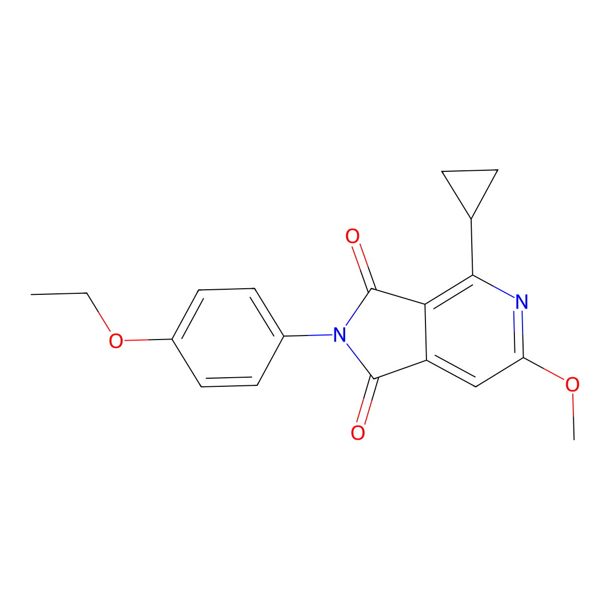 4-Cyclopropyl-2-(4-ethoxyphenyl)-6-methoxy-1h-pyrrolo[3,4-c]pyridine-1,3(2h)-dione molecular structure, CAS 2640721-79-3