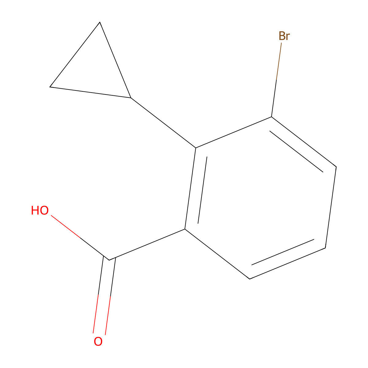3-Bromo-2-cyclopropylbenzoic acid molecular structure, CAS 2640734-74-1