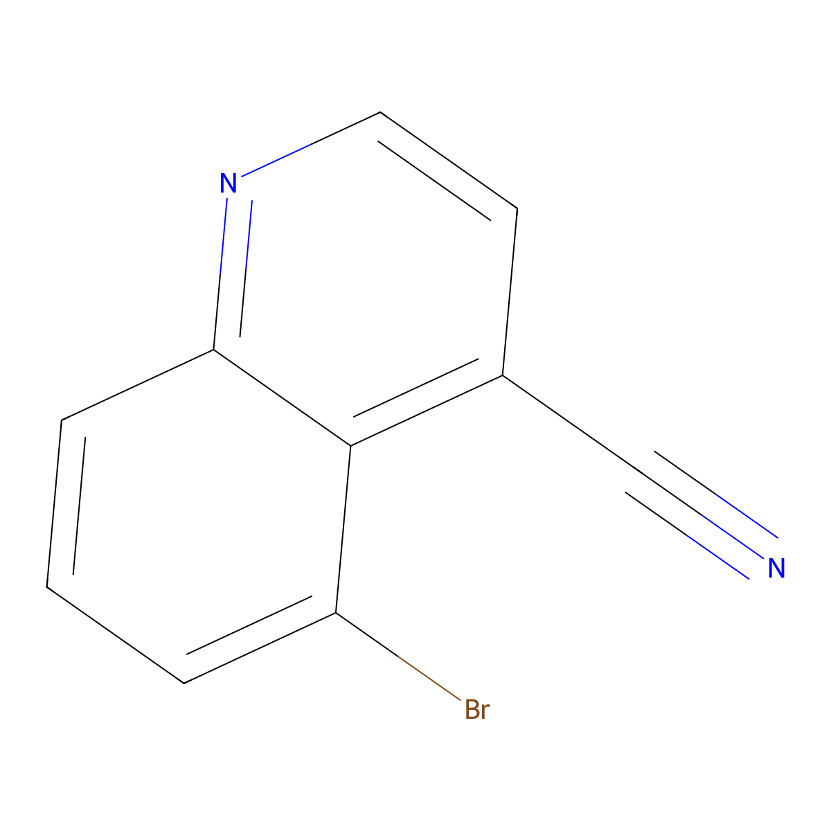 5-Bromoquinoline-4-carbonitrile molecular structure, CAS 2640734-76-3